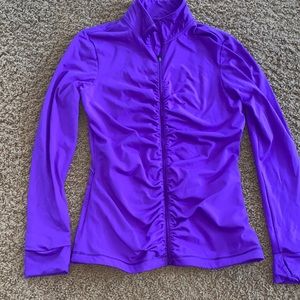Purple zip up athletic jacket